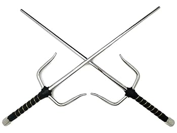 k*u様 武具　十手　48CM　2本セット　釵　琉球古武術　鉄製　古武道具　サイ 楽天市場】武具 十手 釵 サイ 琉球古武術 53CM 鉄製 銀色 二本